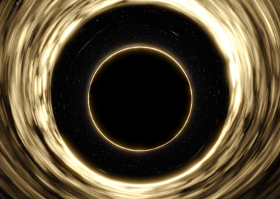 Black hole seen from below, colour