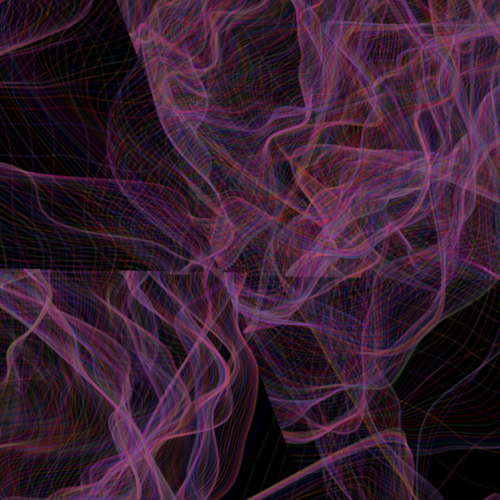 purple filaments on black background generated by the interactive interface
